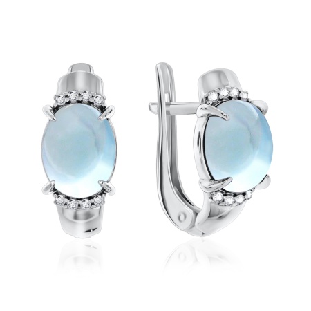 Серьги из серебра с топазом 2340700371л от KRASNOE, металл Серебро, вставка Топаз Sky