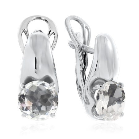 Серьги из серебра с хрусталём 2340521115 от KRASNOE, металл Серебро, вставка Горный хрусталь