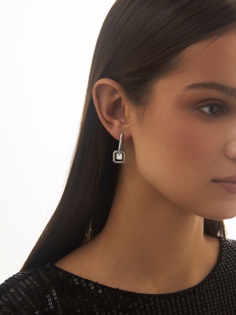 Серьги из серебра без вставок 2340405303 от KRASNOE, металл Серебро, вставка Без вставок