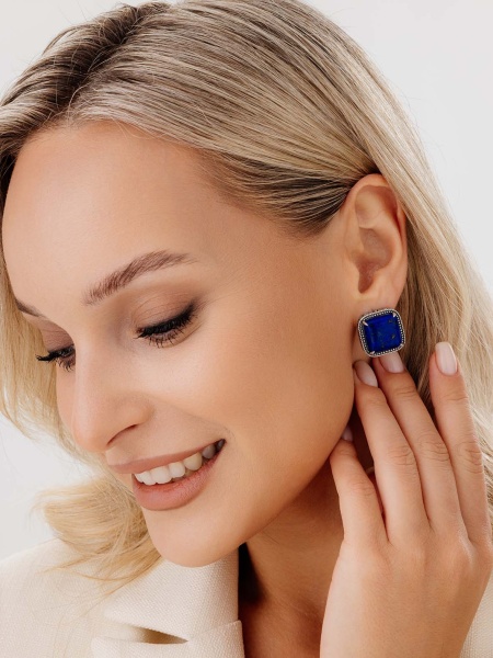Серьги из серебра с лазуритами