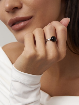 Купить кольцо из серебра с агатом и фианитами в интернет-магазине KRASNOE