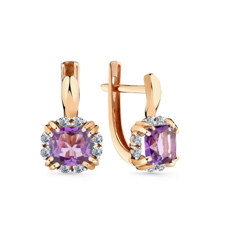 Серьги из золота 02-3-524-0201-011 от KRASNOE, металл Золото, вставка Аметист