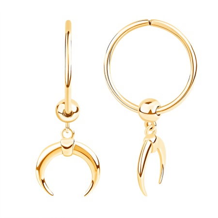 Серьги из серебра без вставок 2320404778 от KRASNOE, металл Серебро, вставка Без вставок