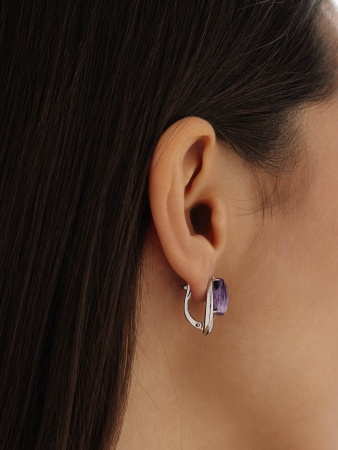 Серьги из серебра с чароитами