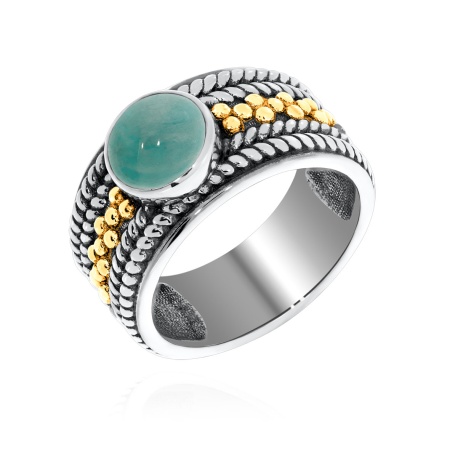 Купить кольцо из серебра с амазонитом в интернет-магазине KRASNOE
