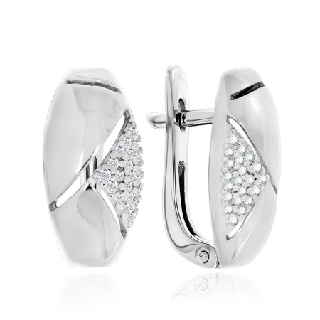 Серьги из серебра с фианитами 2340201137л от KRASNOE, металл Серебро, вставка Фианит