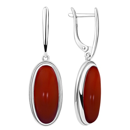 Серьги из серебра с агатом