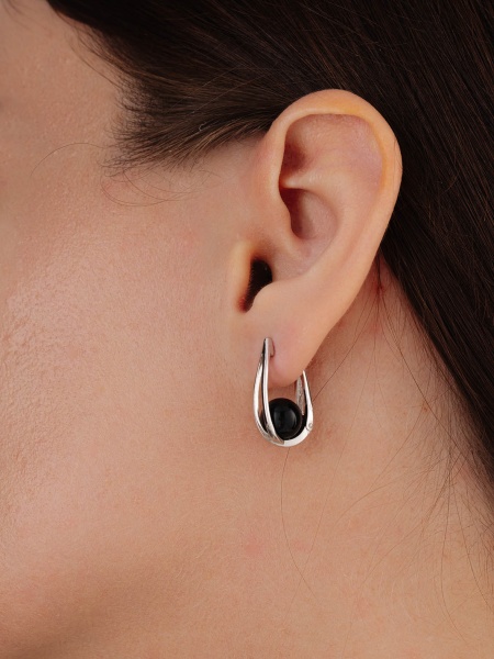 Серьги из серебра с агатами в ювелирном интернет-магазине