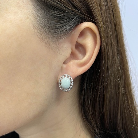 Серьги из серебра с цитринами 2340111182 от KRASNOE, металл Серебро, вставка Цитрин