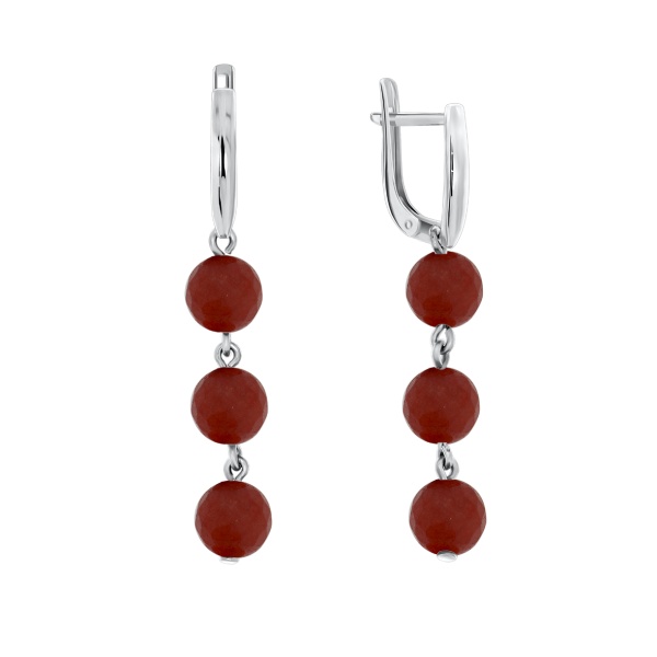 Серьги из серебра с агатом
