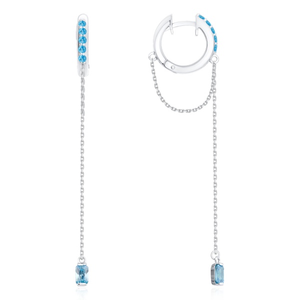 Серьги из серебра с фианитом