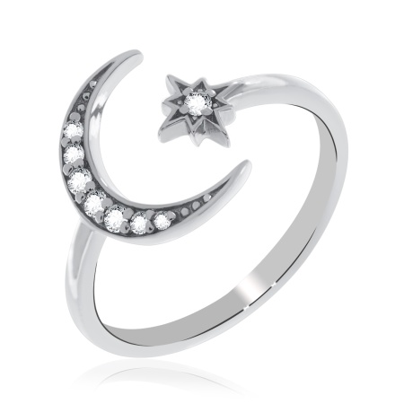 Купить кольцо из серебра с фианитами в интернет-магазине KRASNOE