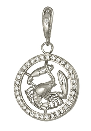 Купить подвеска из серебра с фианитами