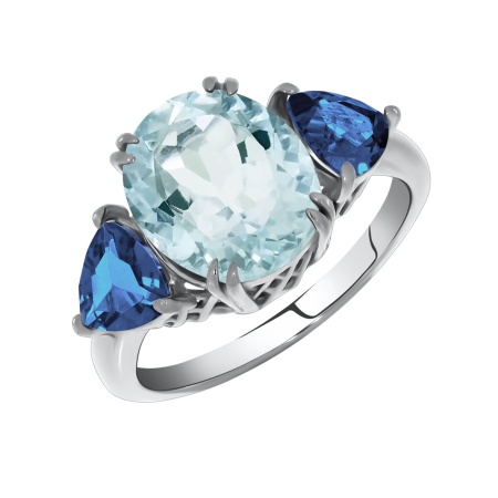 Купить кольцо из серебра с кристалл ювелирныйом и ситаллами в интернет-магазине KRASNOE