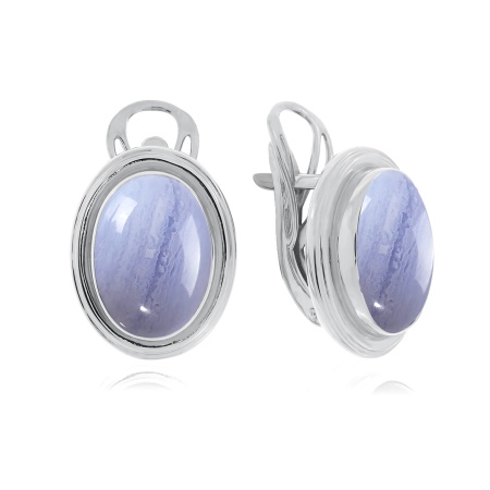 Серьги из серебра с агатом