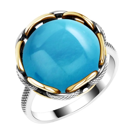 Купить кольцо из серебра с бирюзой в интернет-магазине KRASNOE