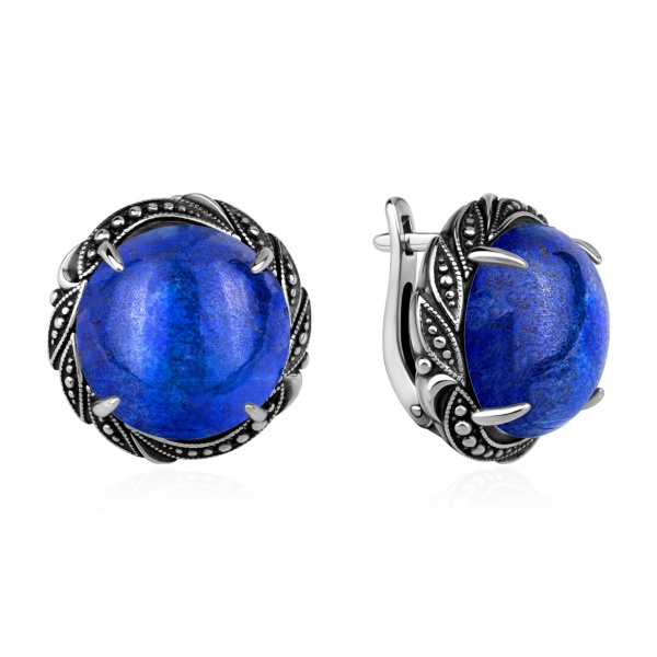 Серьги из серебра с лазуритами в ювелирном интернет-магазине