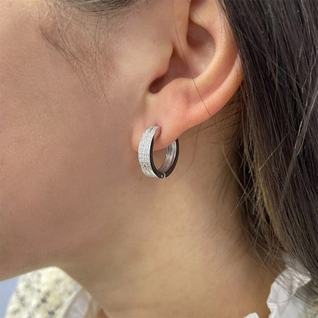 Серьги из серебра с фианитами