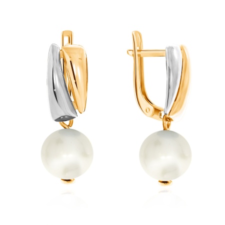 Серьги из серебра с жемчугом 2329240898-1 от KRASNOE, металл Серебро, вставка Жемчуг Имитация