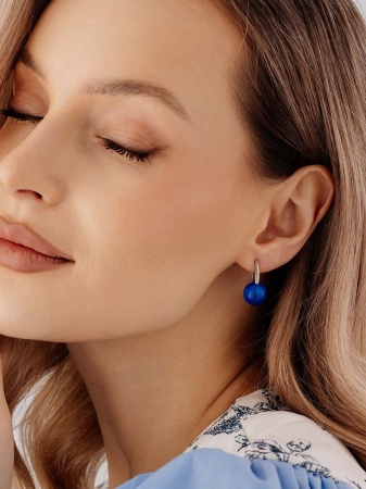 Серьги из серебра с кошачий глазами