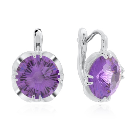 Серьги из серебра с фианитами