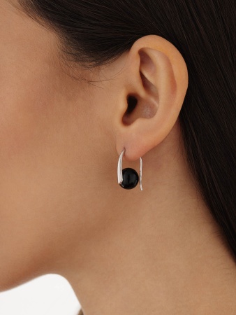 Серьги из серебра с агатами