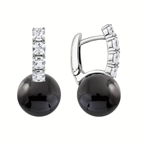 Серьги из серебра с агатами и фианитами 2340391577-20 от KRASNOE, металл Серебро, вставка Агат Серьги из серебра с агатами и фианитами 2340391577-20 от KRASNOE, металл Серебро, вставка Агат