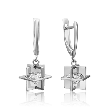 Серьги из золота с фианитом 02-4464-00-501-1120-67 от KRASNOE, металл Золото, вставка Фианит