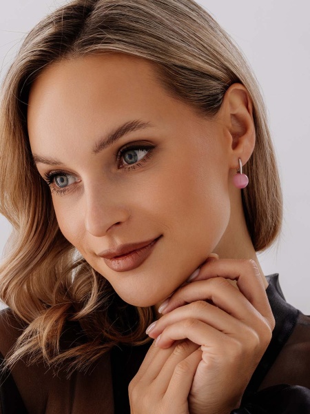 Серьги из серебра с кошачьим глазом