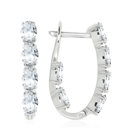 Серьги из серебра с фианитами