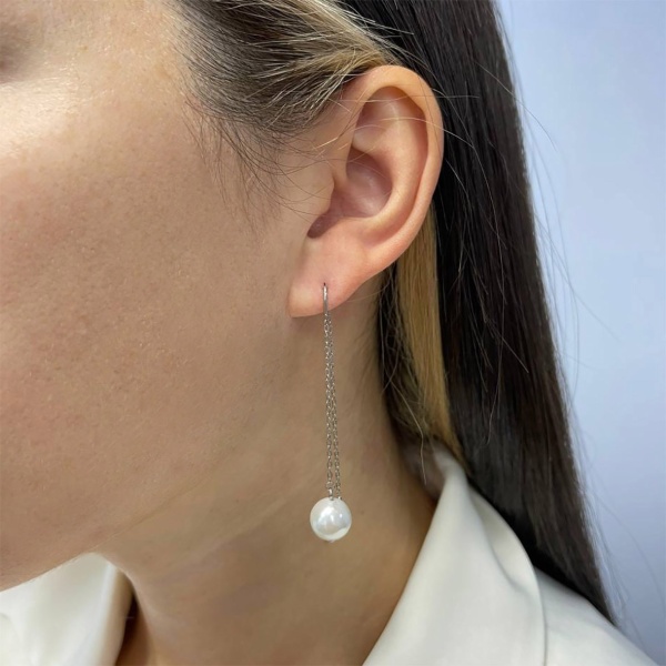 Серьги из серебра с жемчугом
