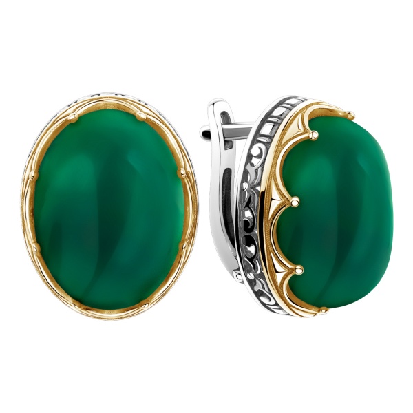 Серьги из серебра с агатами в ювелирном интернет-магазине