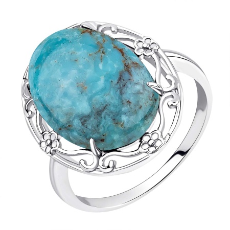 Купить кольцо из серебра с бирюзой в интернет-магазине KRASNOE