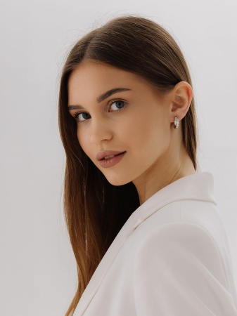 Серьги из серебра с фианитами