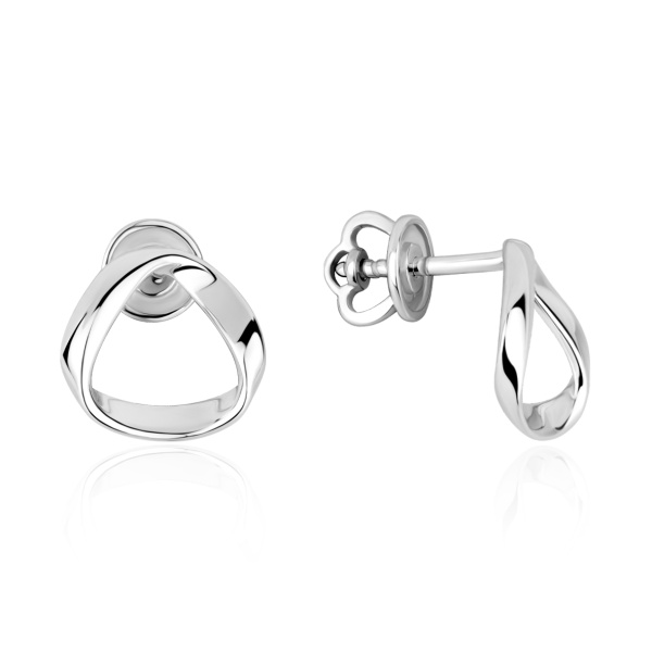 Пусеты из серебра без вставок в ювелирном интернет-магазине