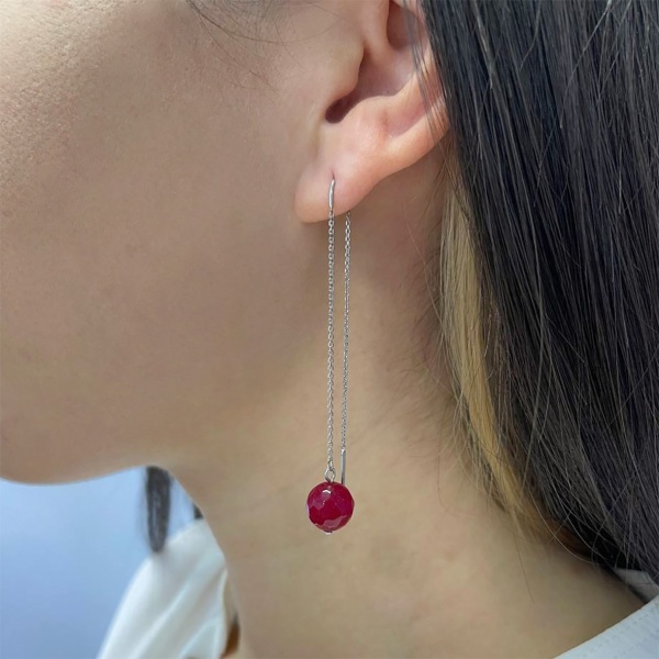 Серьги из серебра с агатами