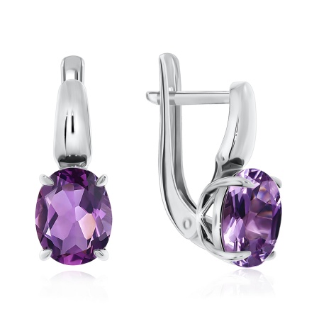 Серьги из серебра с аметист