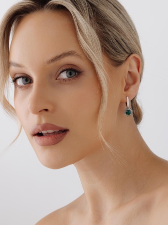 Серьги из серебра с агатами