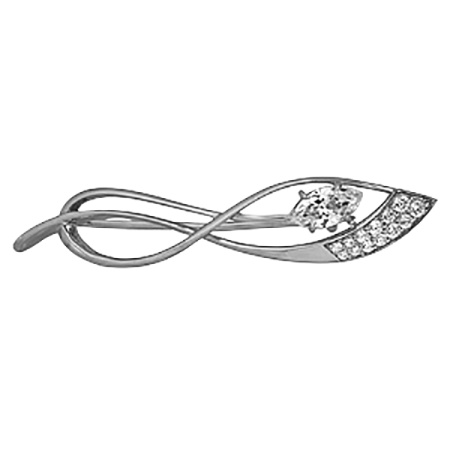 Брошь из серебра с фианитами