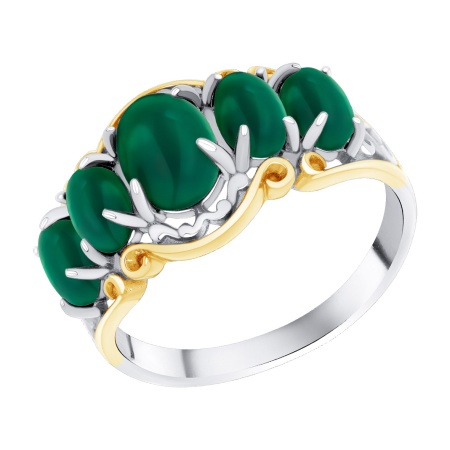 Купить кольцо из серебра с агатами в интернет-магазине KRASNOE