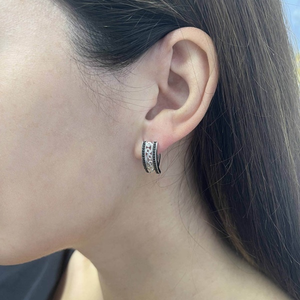 Серьги из серебра с ситаллом со скидкой